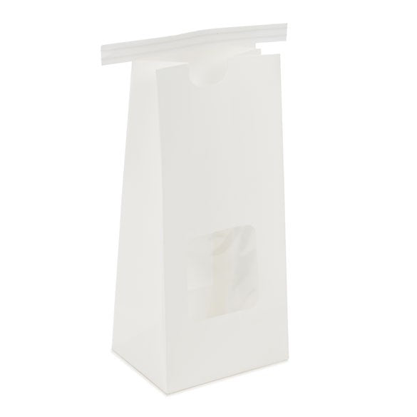 Kraft Bags White Reclosable 8.6x6.4x19.7cm (100 pieces) [TTW1W]