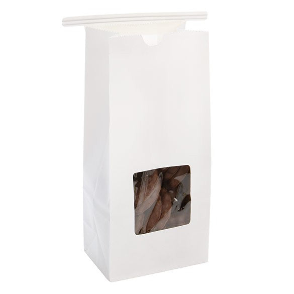 Kraft Bags White Reclosable 8.6x6.4x19.7cm (100 pieces) [TTW1W]