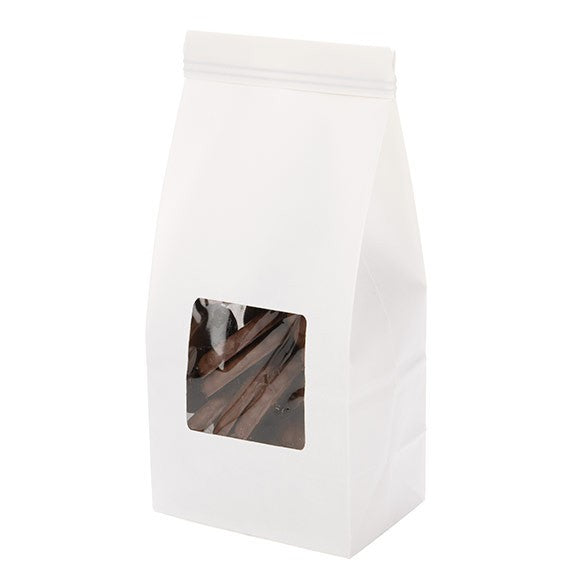 Kraft Bags White Reclosable 8.6x6.4x19.7cm (100 pieces) [TTW1W]