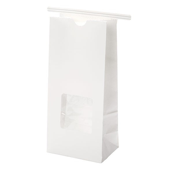 Kraft Bags White Reclosable 8.6x6.4x19.7cm (100 pieces) [TTW1W]