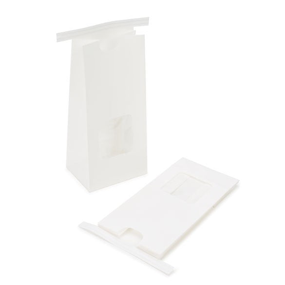 Kraft Bags White Reclosable 8.6x6.4x19.7cm (100 pieces) [TTW1W]