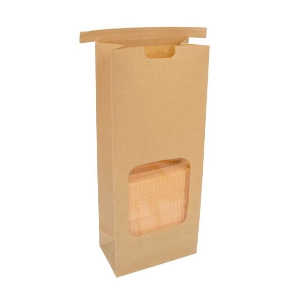 Kraft Bags Brown Reclosable 10.8x6.4x26.7cm (100 pieces) [TTW2K]