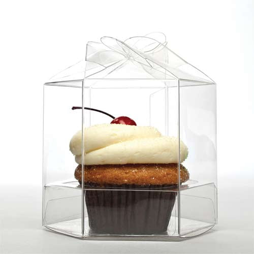 Plastic Gift Boxes for 1 Cupcake Twist Top 8.9x8.9x9.5cm (100 pieces) [CBS238]