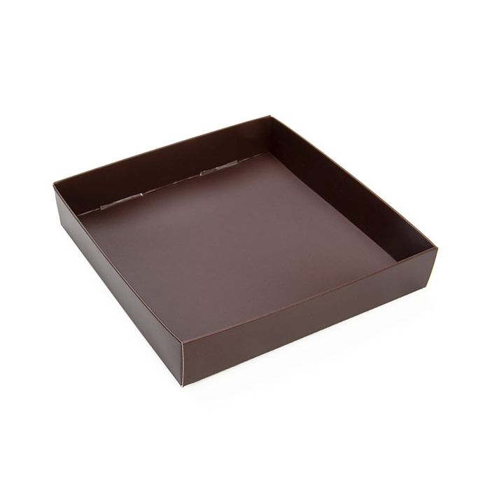 Paper Box Bottom Chocolate Brown 13x2,5x13,3cm