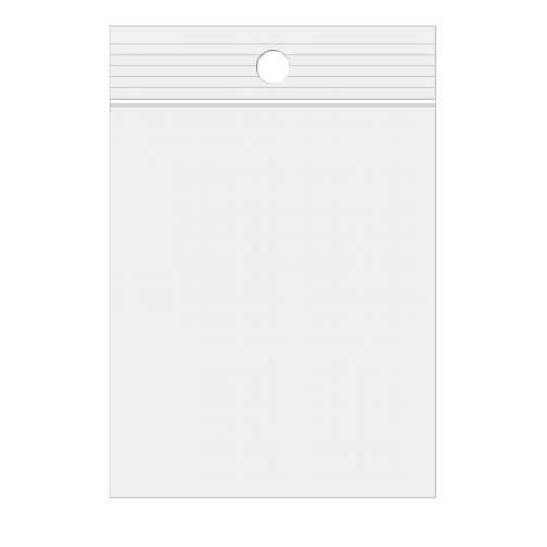 Grip Seal Bags with Hang hole 4.5x10cm Crystal Clear PP 50 micron (100 pieces) [ZR13Q4]
