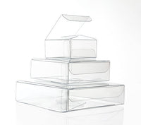 Plastic Gift Boxes 12.7x12.7x7.6cm Crystal Clear