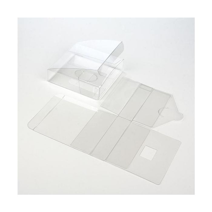 Plastic Gift Boxes 10.2x10.2x2.5cm Crystal Clear (50 pieces) [VB301]