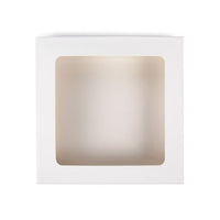 White Gift Boxes Window Box w/ attached window 10.5x2.2x10.5 cm