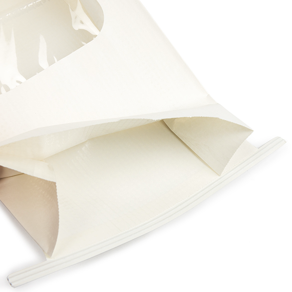 White Kraft Tin Tie Bag w/ Window 15,2x7x26,7cm (100 pcs) [TTW3W]