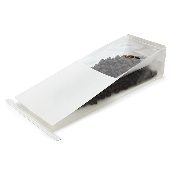 White Box Bottom Tin Tie Gusset Bag 8,9x6,4x25,4cm (100 pcs) [TTGB1W]