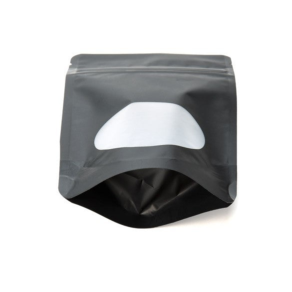 Stand Up Pouches Matt Black with oval Window 17x9x28.5cm | 340 grams (100 pieces) [ZBGO4MB]