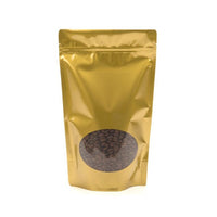 Stand Up Pouches Gold with oval Window 17x9x28.5cm | 340 grams