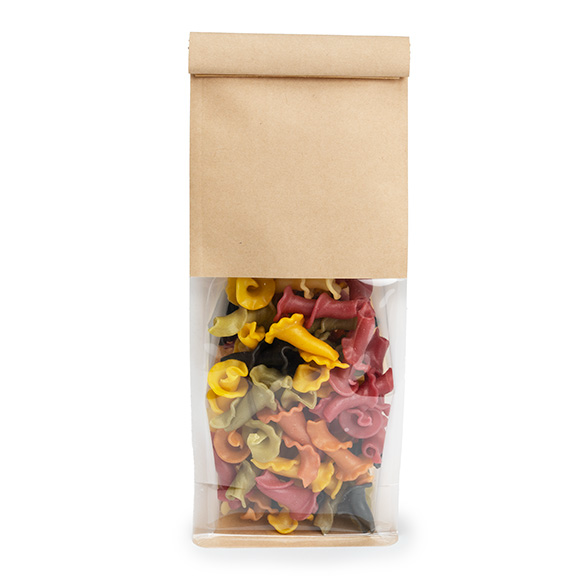 Kraft Box Bottom Tin Tie Gusset Bag  8,9x6,4x25,4cm (100 pcs) [TTGB1K]