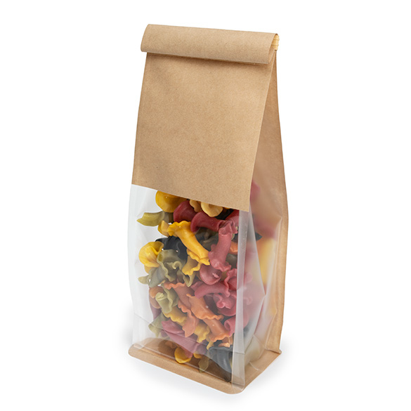 Kraft Box Bottom Tin Tie Gusset Bag  8,9x6,4x25,4cm (100 pcs) [TTGB1K]