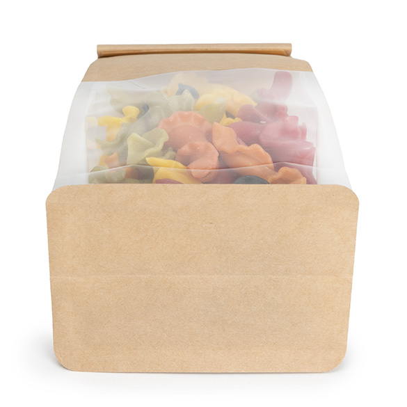 Kraft Box Bottom Tin Tie Gusset Bag  8,9x6,4x25,4cm (100 pcs) [TTGB1K]