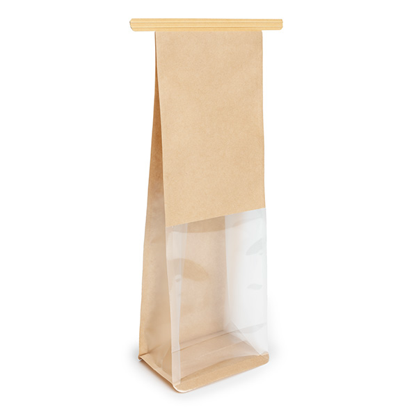 Kraft Box Bottom Tin Tie Gusset Bag  8,9x6,4x25,4cm (100 pcs) [TTGB1K]