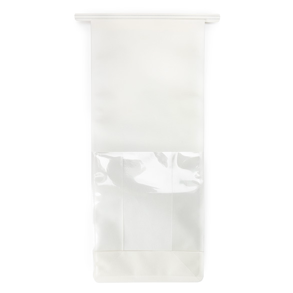 White Box Bottom Tin Tie Gusset Bag 12,7x7,6x30,5cm (100 pcs) [TTGB3W]