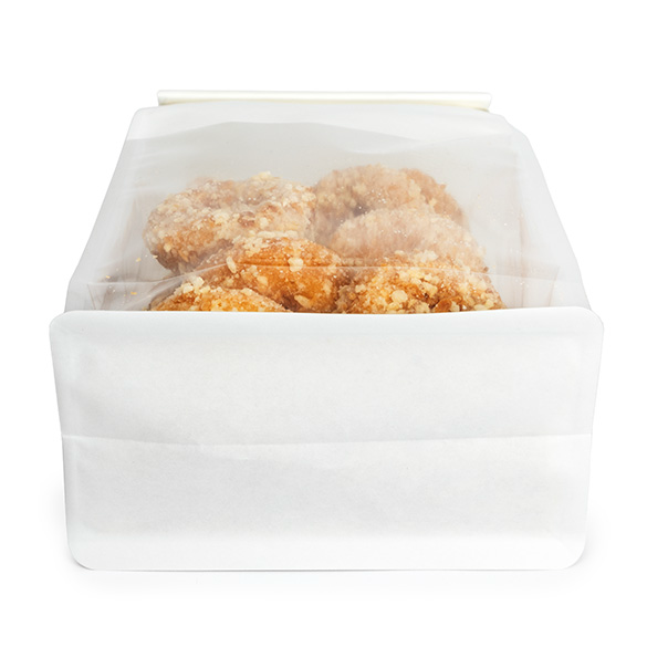 White Box Bottom Tin Tie Gusset Bag 12,7x7,6x30,5cm (100 pcs) [TTGB3W]