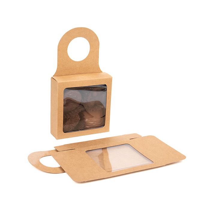 Kraft Box with window 9x3x9 cm (25 Pieces) [FS356]