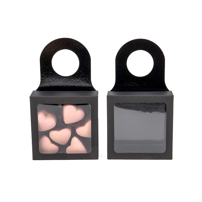 Black Kraft box with window 9x3x9 cm (25 pieces) [FS356B]