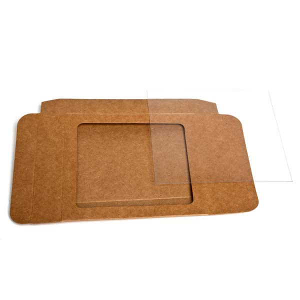 Kraft Gift Boxes 11.4x2.2x14.9cm Window Cut out (25 pieces) [WKR247]