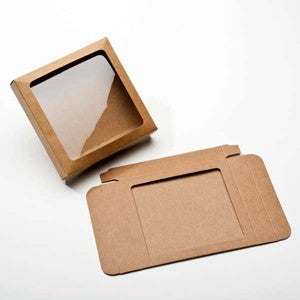 Kraft Gift Boxes 11.4x2.2x14.9cm Window Cut out (25 pieces) [WKR247]