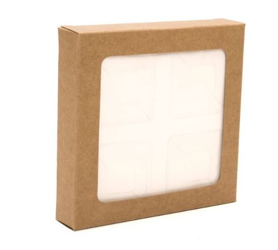 Kraft Gift Boxes with Window 10.5x2.2x10.5cm (25 pieces) [WKRG245]