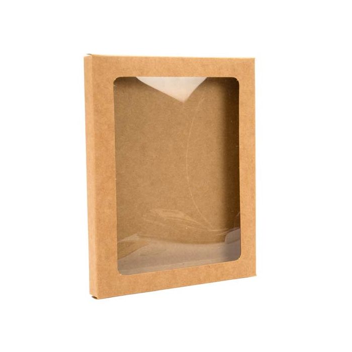 Kraft Gift Boxes with Window 13.5x1.6x18.5cm (25 pieces) [WKRG1]