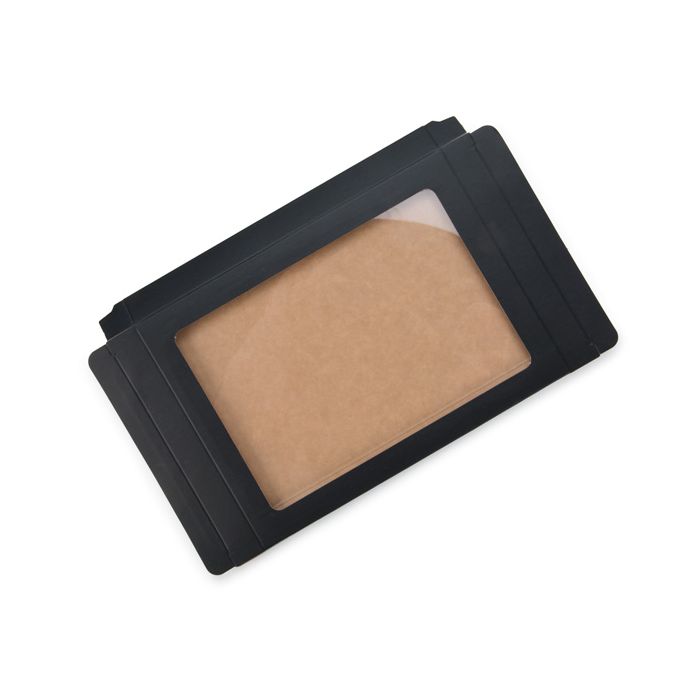 Kraft Gift Boxes Matt Black 11.5x1.5x15cm with Window (25 pieces) [WMBG3]