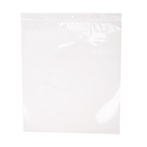 Grip Seal Bags with Hang hole 33x38cm Crystal Clear PP 75 micron (100 pieces) [Z3R1315]