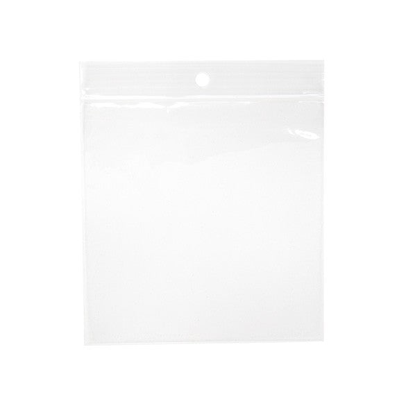 Grip Seal Bags with Hang hole 10x10cm Crystal Clear PP 75 micron (100 pieces) [Z3R44]