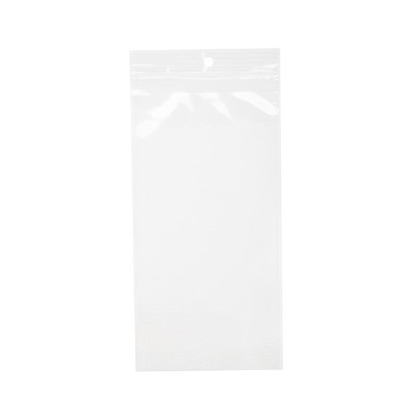 Grip Seal Bags with Hang hole 12.5x20.5cm Crystal Clear PP 75 micron (100 pieces) [Z3R48]