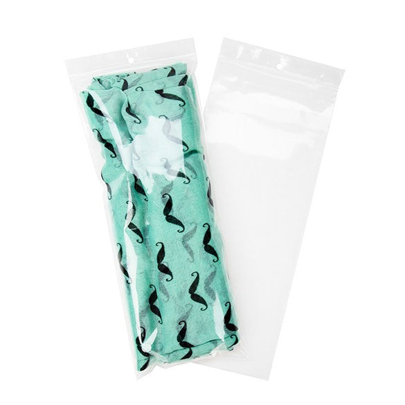 Grip Seal Bags with Hang hole 12.5x30.5cm Crystal Clear PP 75 micron (100 pieces) [Z3R512]