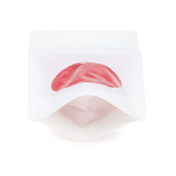 Stand Up Pouches Kraft White with oval Window 7.9x5.1x13cm | 28 grams (100 pieces) [ZBGO1WK]