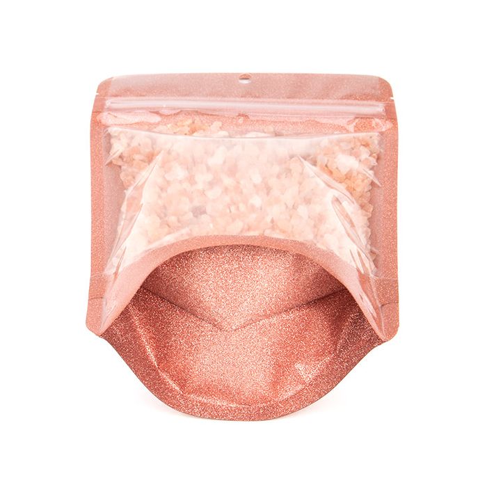 Stand Up Pouches transparent/Rose Gold Glitter 13x7,9x20,6 cm (100 pieces) [ZBG3GLRG]