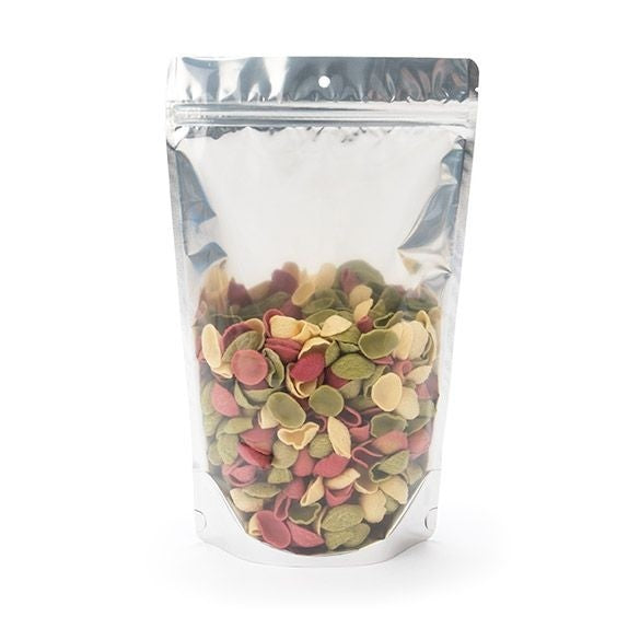 Stand Up Pouches Transparent/Black 17x9x28.5cm | 340 grams with hang hole (100 pieces) [ZBGB4H]