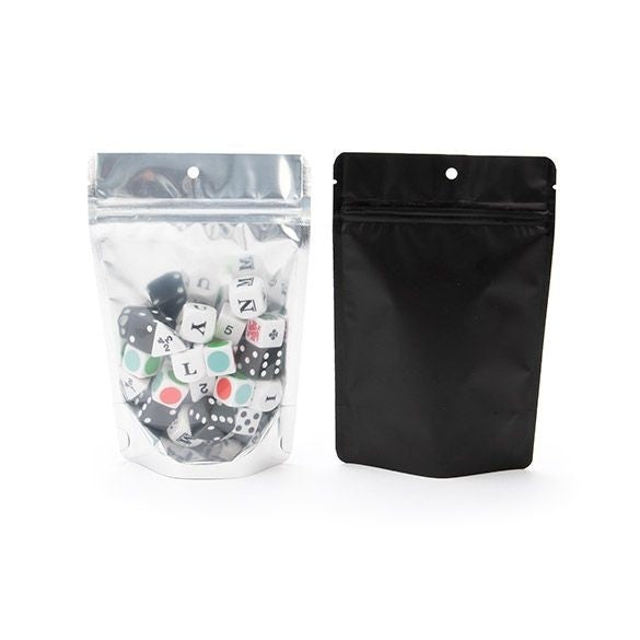 Stand Up Pouches Transparent/Black 12x7.5x18.5cm | 114 grams with hang hole (100 pieces) [ZBGB46H]
