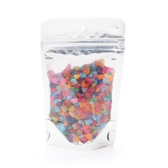 Stand Up Pouches Transparent/Gold 9.5x5.7x15.7cm | 57 grams With Hang Hole (100 pieces) [ZBGG35H]