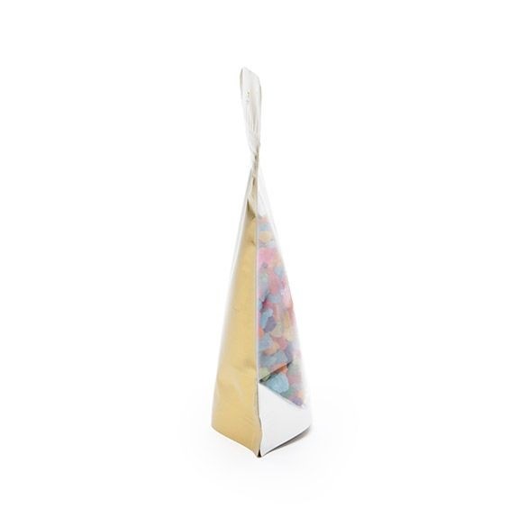 Stand Up Pouches Transparent/Gold 9.5x5.7x15.7cm | 57 grams With Hang Hole (100 pieces) [ZBGG35H]