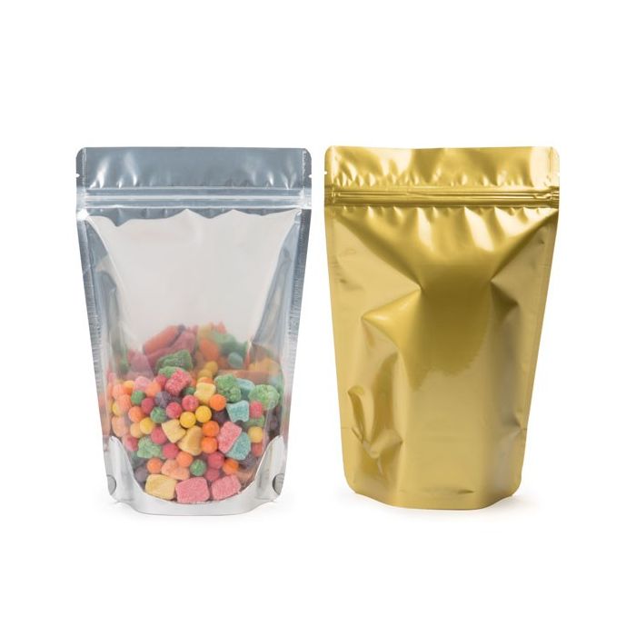 Stand Up Pouches Transparent/Gold 15x9x23.2cm | 312 grams (100 pieces) [ZBGG7]