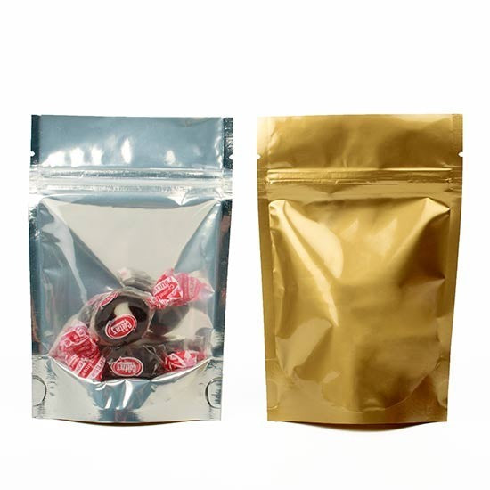 Stand Up Pouches Transparent/Gold 17x9x28.5cm | 340 grams (100 pieces) [ZBGG4]