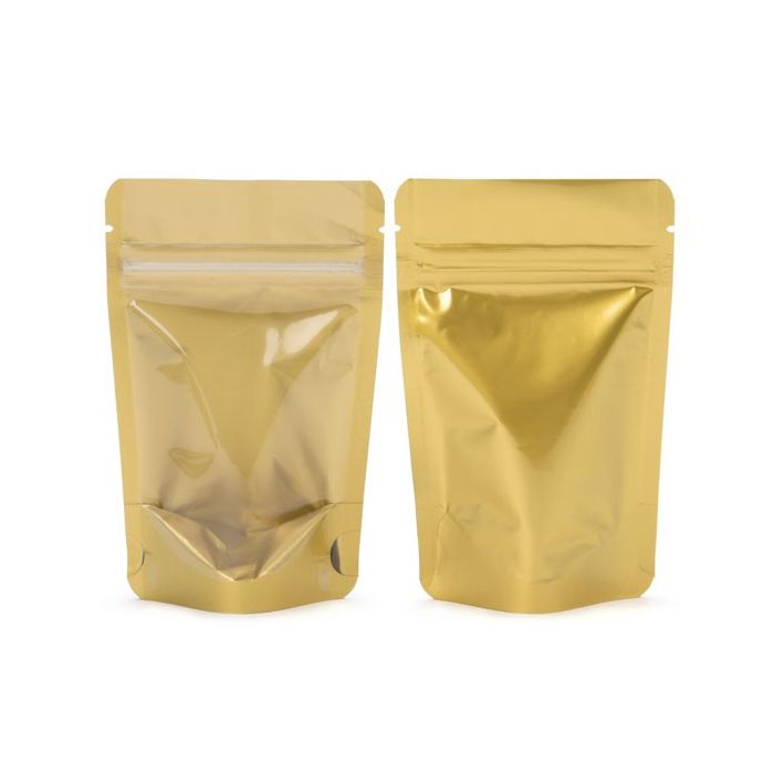Stand Up Pouches Transparent/Gold 12x7.5x18.5cm | 114 grams (100 pieces) [ZBGGC46]
