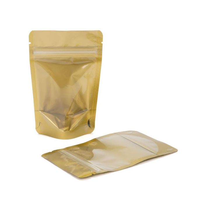 Stand Up Pouches Transparent/Gold 17x9x28.5cm | 340 grams (100 pieces) [ZBGGC4]