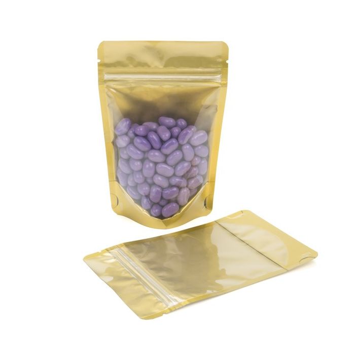 Stand Up Pouches Transparent/Gold 10.2x6x15.2cm | 57 grams (100 pieces) [ZBGGC2]