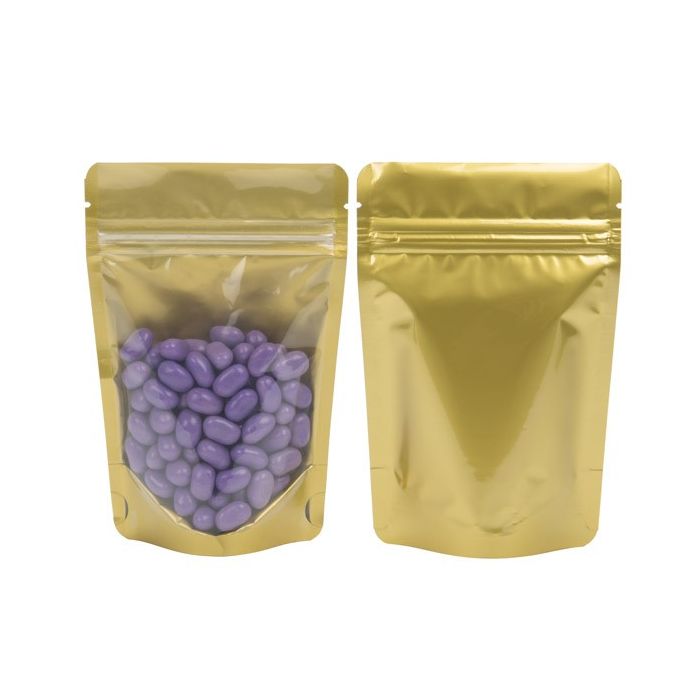 Stand Up Pouches Transparent/Gold 10.2x6x15.2cm | 57 grams (100 pieces) [ZBGGC2]