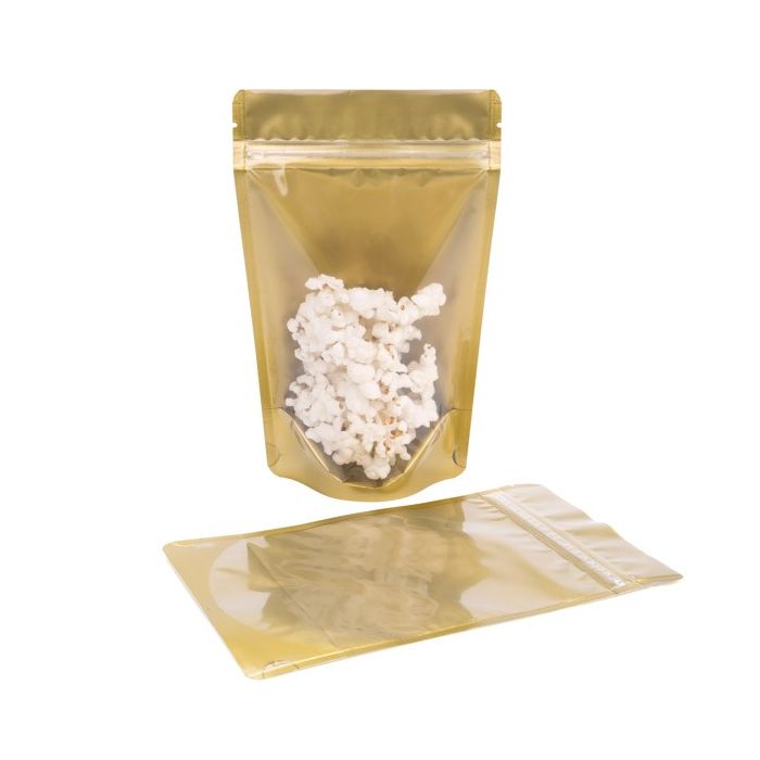 Stand Up Pouches Transparent/Gold 13x8x20.5cm | 113 grams (100 pieces) [ZBGGC3]