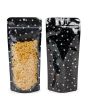Stand Up Pouches transparent/Black Holographic Stars 10,8x6x23,8 cm (25 pieces) [ZBGHB1NC]