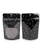 Stand Up Pouches transparent/Black Holographic Stars 10,2x6x15,2 cm (25 pieces) [ZBGHB2C]