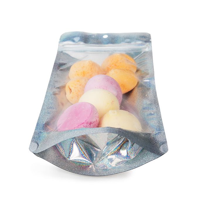 Stand Up Pouches transparent/Glitter Holographic 10,8x6x23,8 cm (25 pieces) [ZBGHG1NC]
