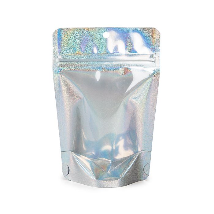 Stand Up Pouches transparent/Glitter Holographic 10,2x6x15,2 cm (25 pieces) [ZBGHG2C]